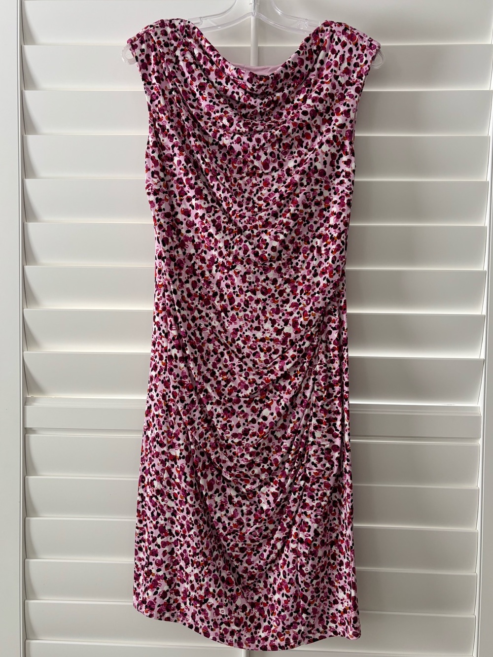 Ann Taylor Sleeveless Pink/Purple Cowl Neck Dress